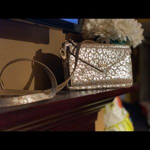 Lodis Metallic Cheetah Print Crossbody Clutch